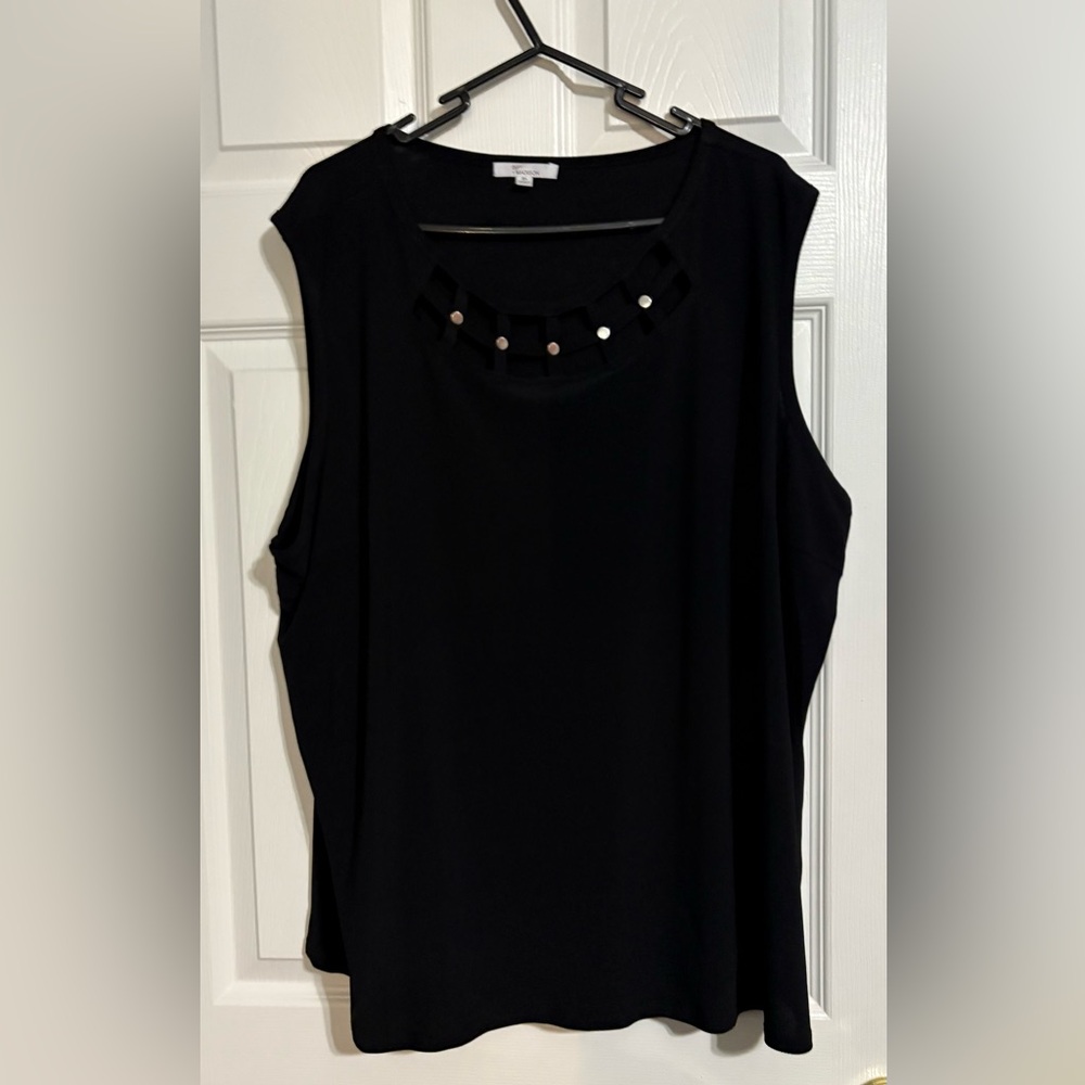 89th + Madison Black Cutout Sleeveless Top - 3X